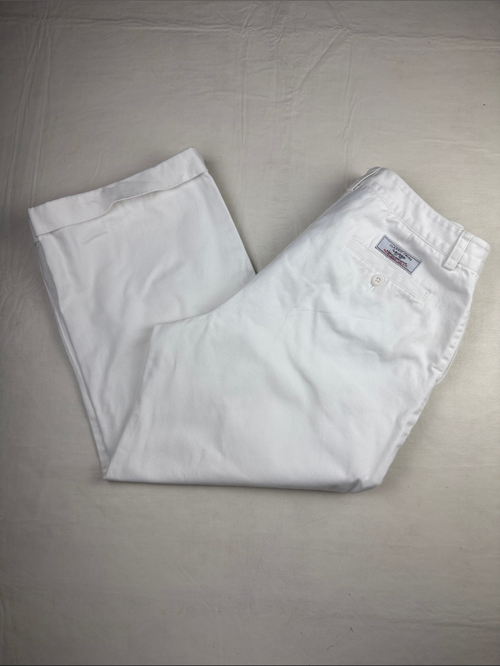 Lauren Ralph Lauren Women's White Cotton Flat Front Cuffed Hem Chino Pants 12P